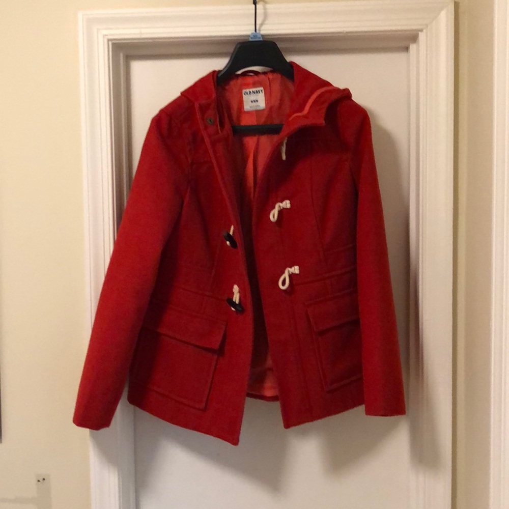 Old Navy Red Jacket w/ Hood - Medium